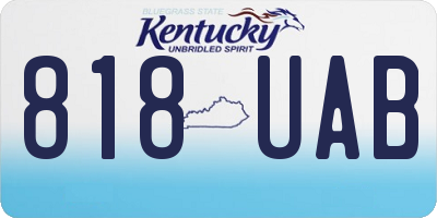 KY license plate 818UAB