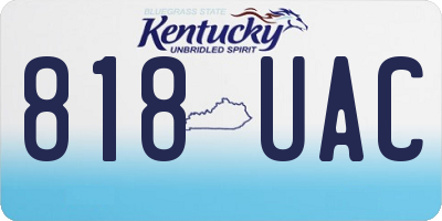 KY license plate 818UAC