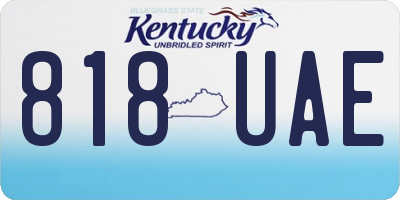 KY license plate 818UAE