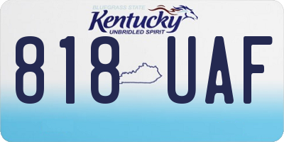 KY license plate 818UAF