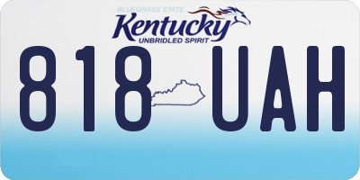 KY license plate 818UAH