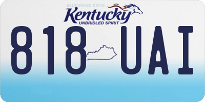 KY license plate 818UAI