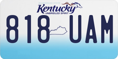 KY license plate 818UAM