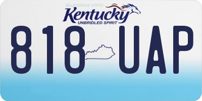 KY license plate 818UAP