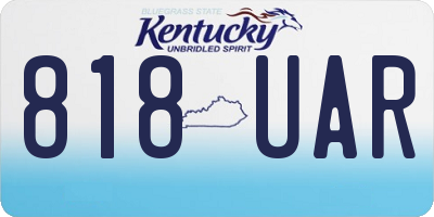 KY license plate 818UAR