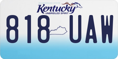 KY license plate 818UAW