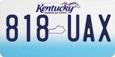 KY license plate 818UAX