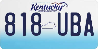KY license plate 818UBA