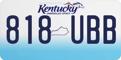 KY license plate 818UBB