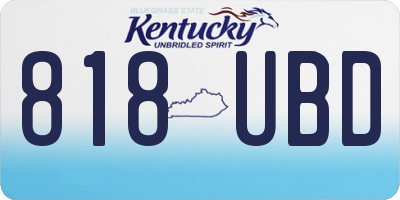 KY license plate 818UBD