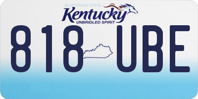 KY license plate 818UBE