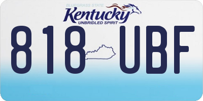 KY license plate 818UBF