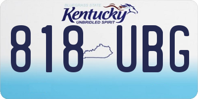 KY license plate 818UBG
