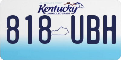 KY license plate 818UBH