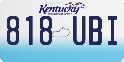 KY license plate 818UBI
