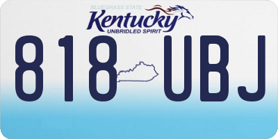KY license plate 818UBJ
