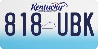 KY license plate 818UBK