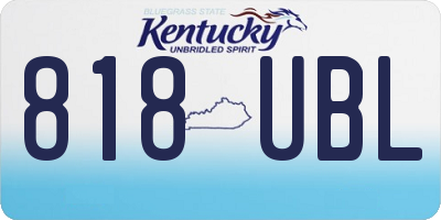 KY license plate 818UBL