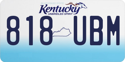 KY license plate 818UBM