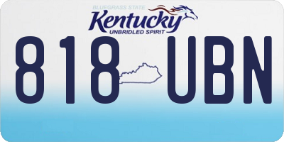 KY license plate 818UBN
