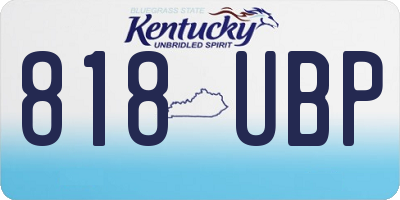 KY license plate 818UBP