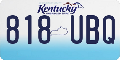 KY license plate 818UBQ