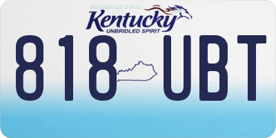 KY license plate 818UBT