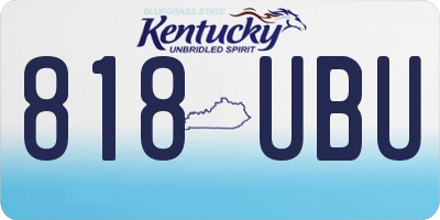 KY license plate 818UBU