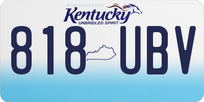 KY license plate 818UBV
