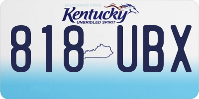 KY license plate 818UBX