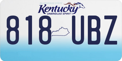 KY license plate 818UBZ