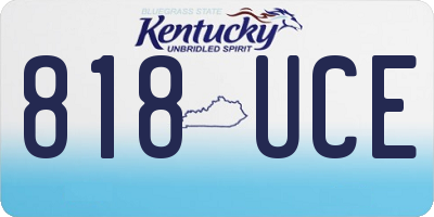 KY license plate 818UCE