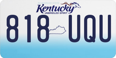 KY license plate 818UQU