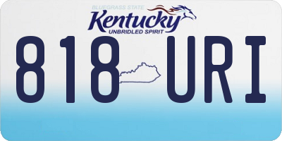KY license plate 818URI