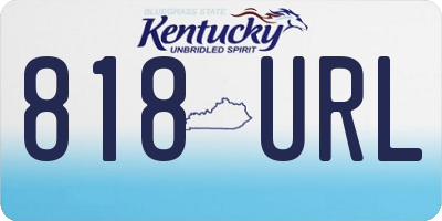 KY license plate 818URL