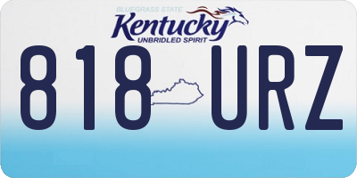 KY license plate 818URZ