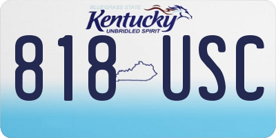 KY license plate 818USC