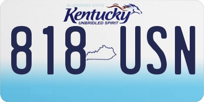 KY license plate 818USN