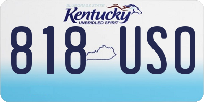 KY license plate 818USO