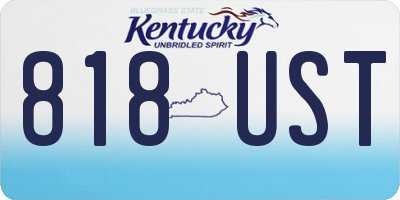 KY license plate 818UST