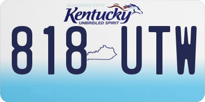 KY license plate 818UTW