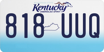 KY license plate 818UUQ