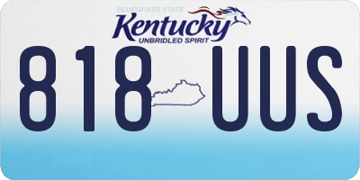 KY license plate 818UUS