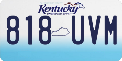 KY license plate 818UVM