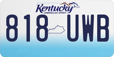 KY license plate 818UWB