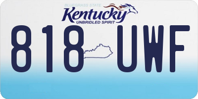 KY license plate 818UWF