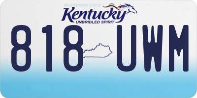 KY license plate 818UWM