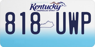 KY license plate 818UWP