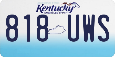 KY license plate 818UWS
