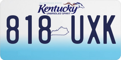 KY license plate 818UXK